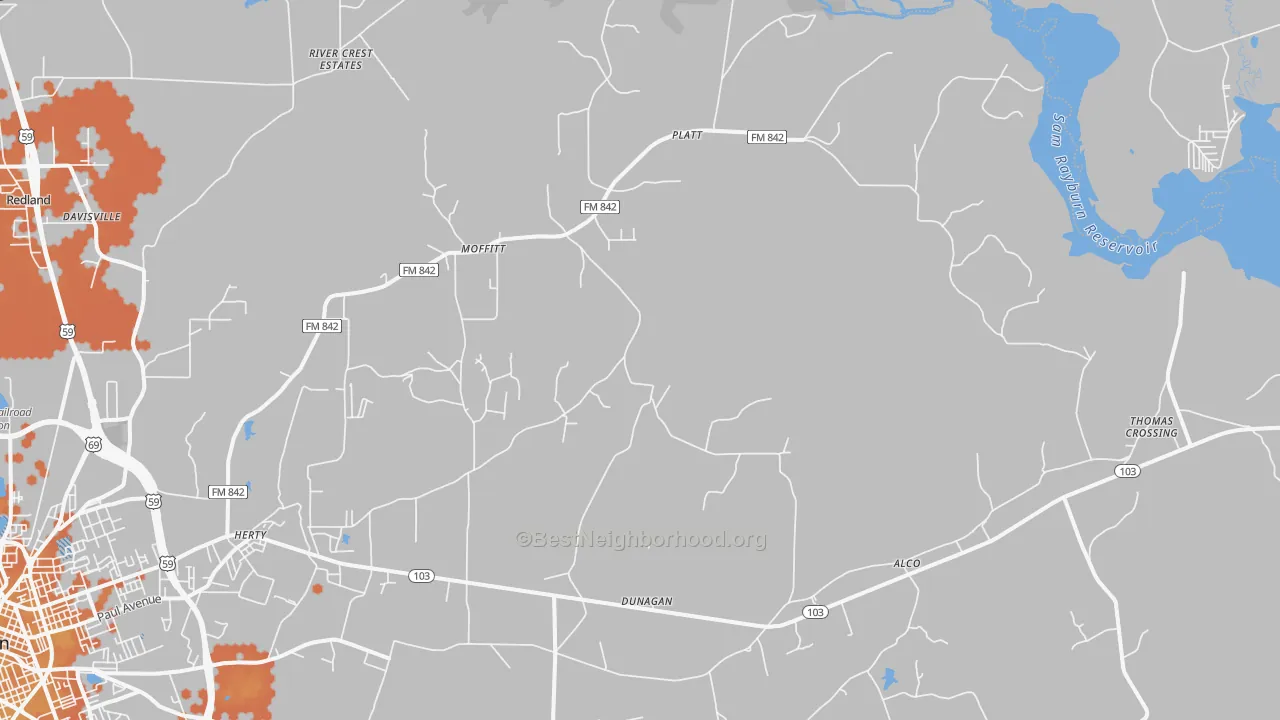 Bike Grade map of Moffitt, TX
