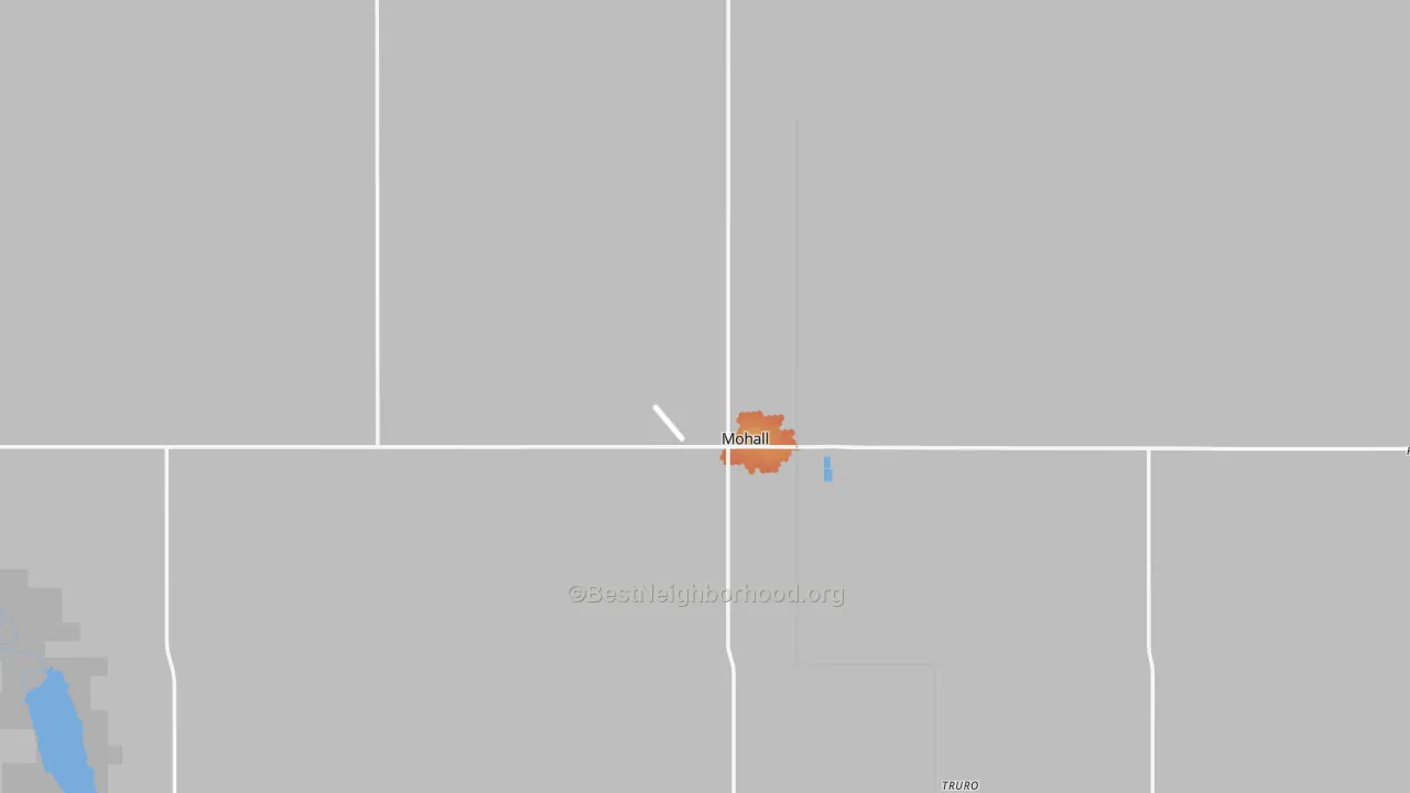 Bike Grade map of Mohall, ND