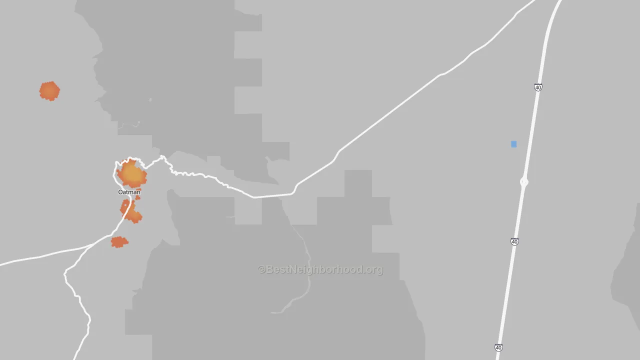 Bike Grade map of Mohave County, AZ