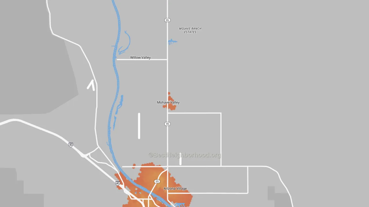 Bike Grade map of Mohave Valley, AZ