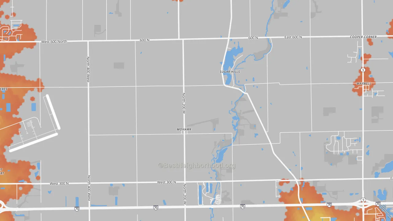 Bike Grade map of Mohawk, IN