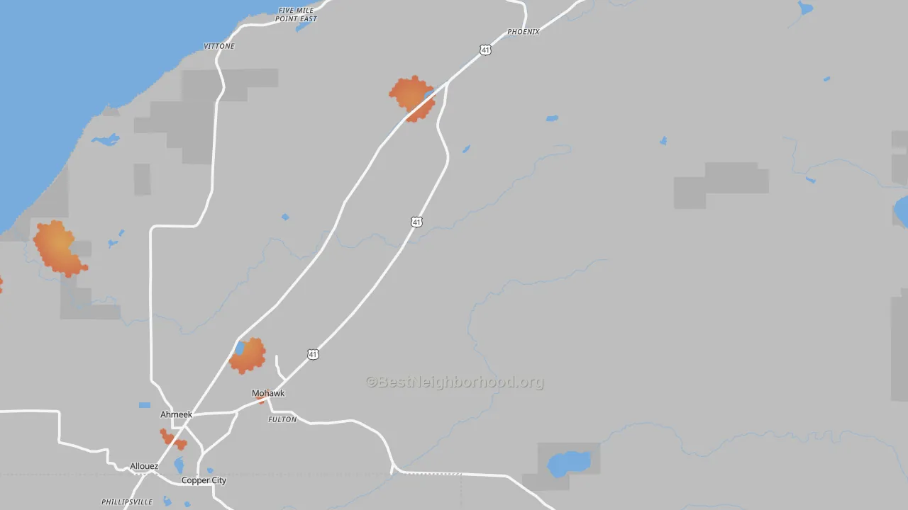 Bike Grade map of Mohawk, MI