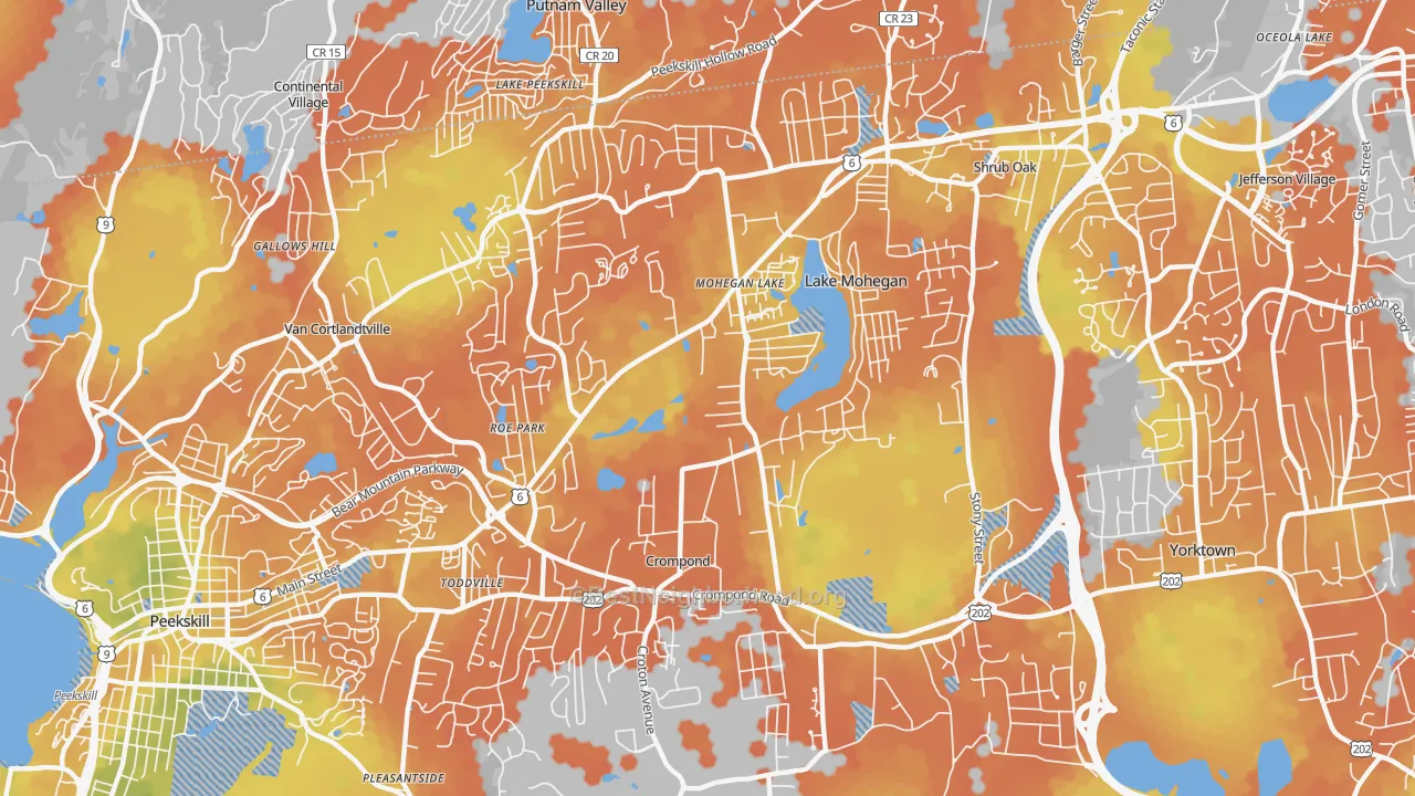 Bike Grade map of Mohegan Lake, NY