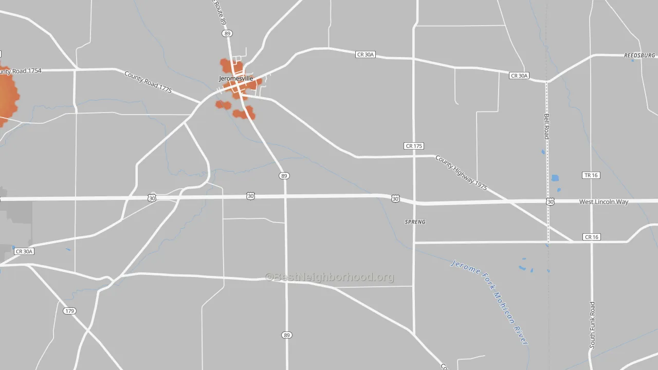 Bike Grade map of Mohicanville, OH