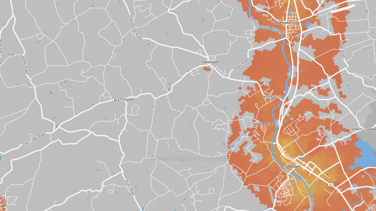 Bike Grade map of Mohrsville, PA