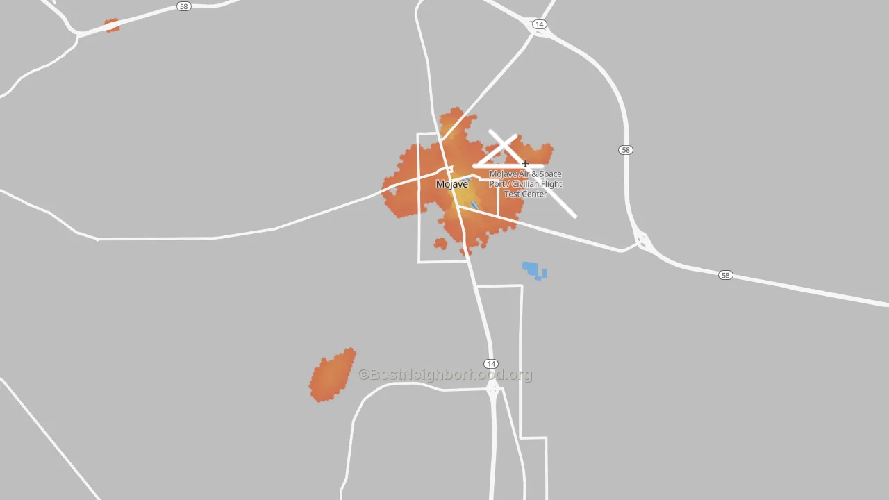 Bike Grade map of Mojave, CA
