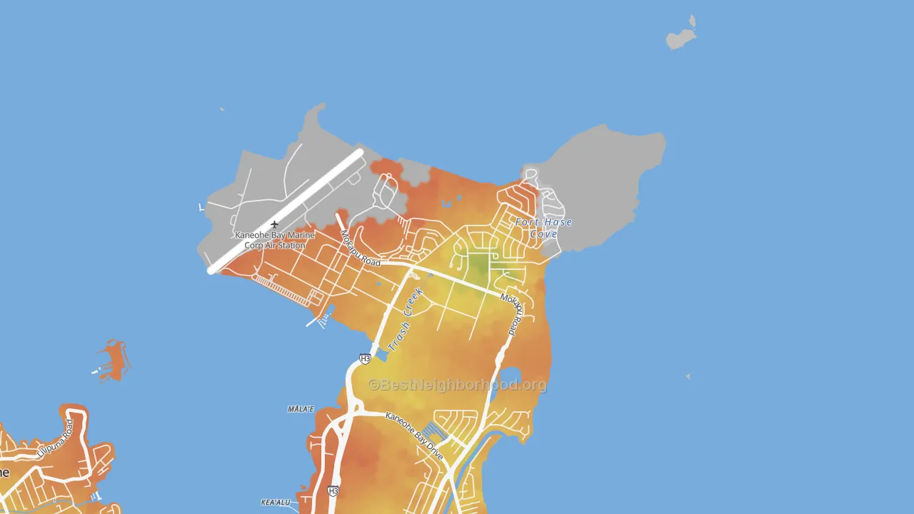 Bike Grade map of Mokapu, Kaneohe Station, HI