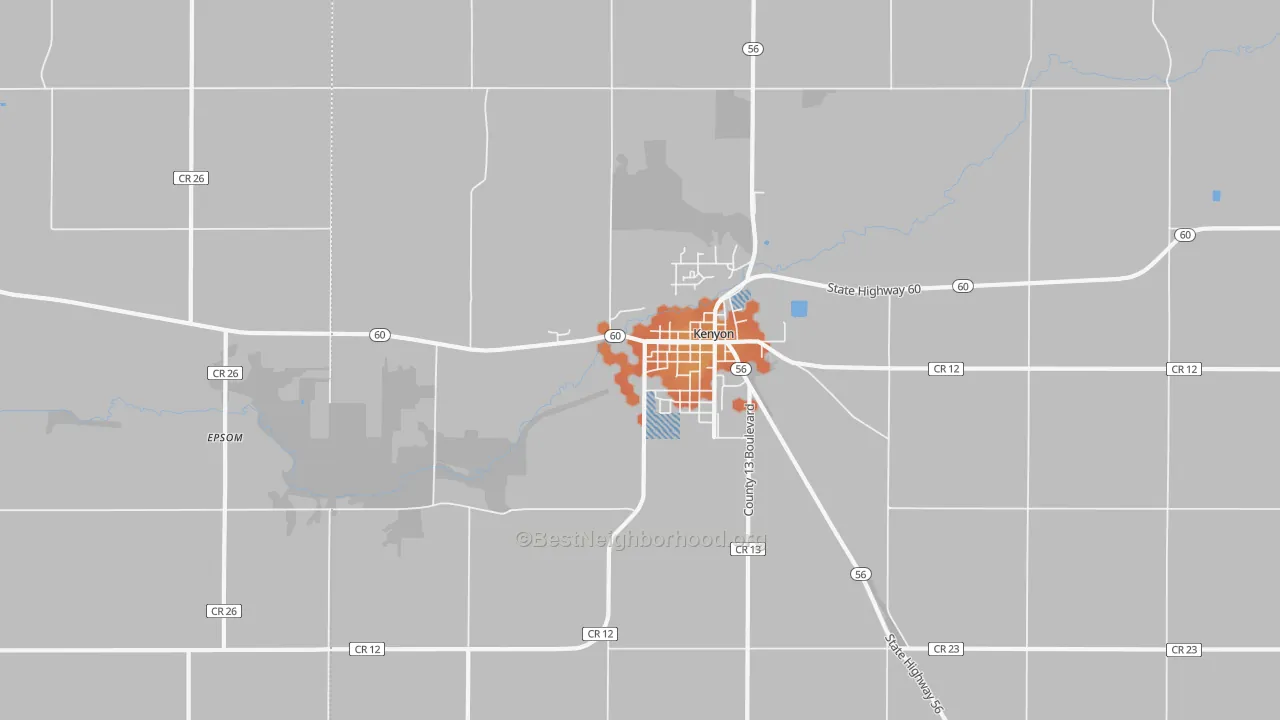 Bike Grade map of Moland, MN
