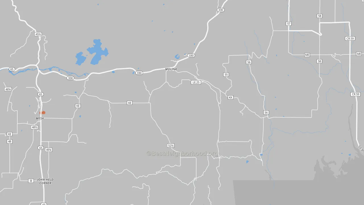 Bike Grade map of Molina, CO