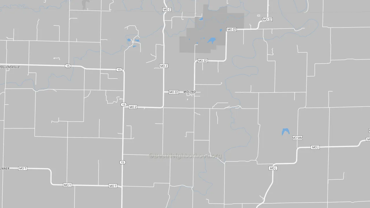 Bike Grade map of Molino, MO