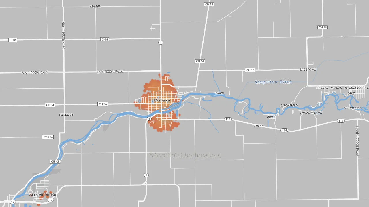 Bike Grade map of Momence, IL