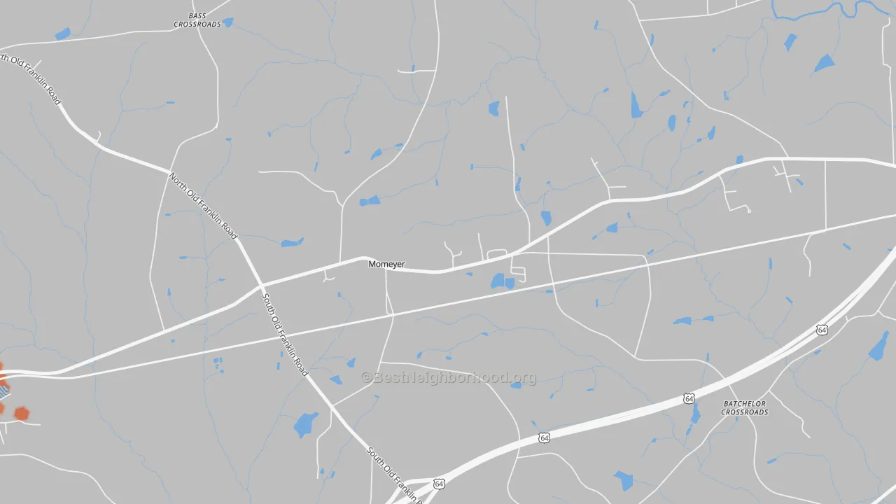 Bike Grade map of Momeyer, NC