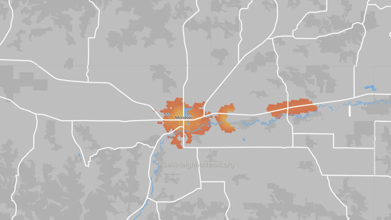 Bike Grade map of Mondovi, WI