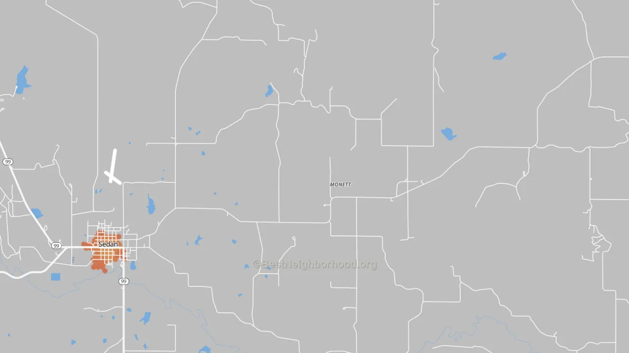 Bike Grade map of Monett, KS