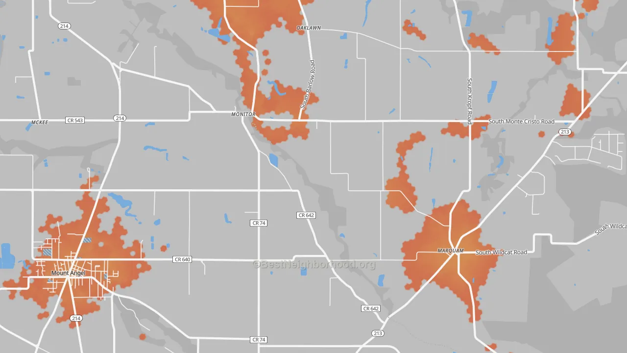 Bike Grade map of Monitor, OR