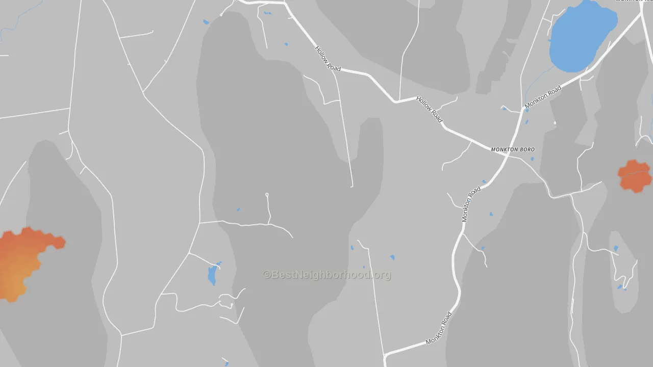 Bike Grade map of Monkton Boro, VT