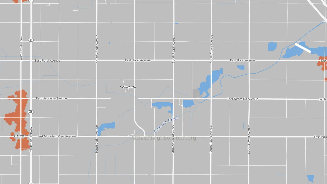 Bike Grade map of Monmouth, CA
