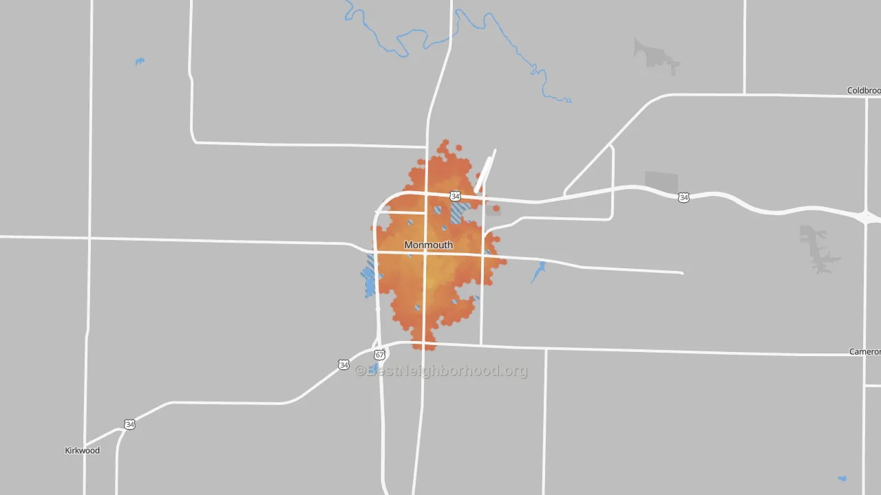 Bike Grade map of Monmouth, IL
