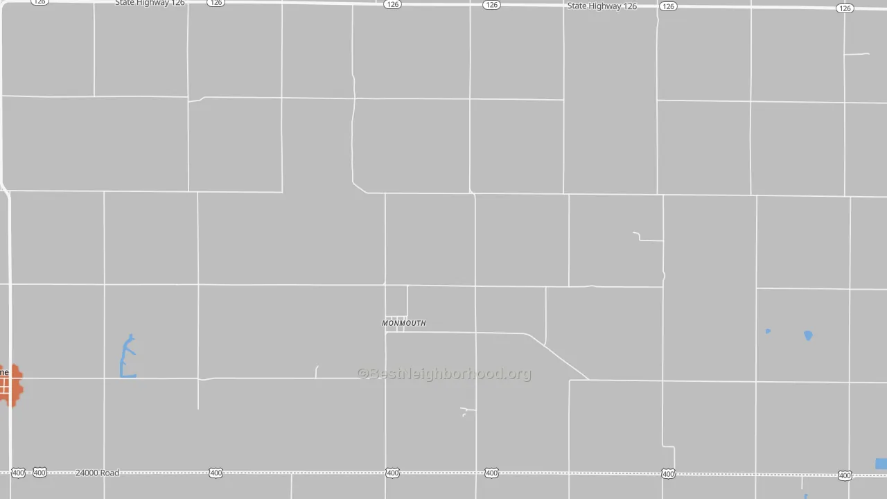 Bike Grade map of Monmouth, KS