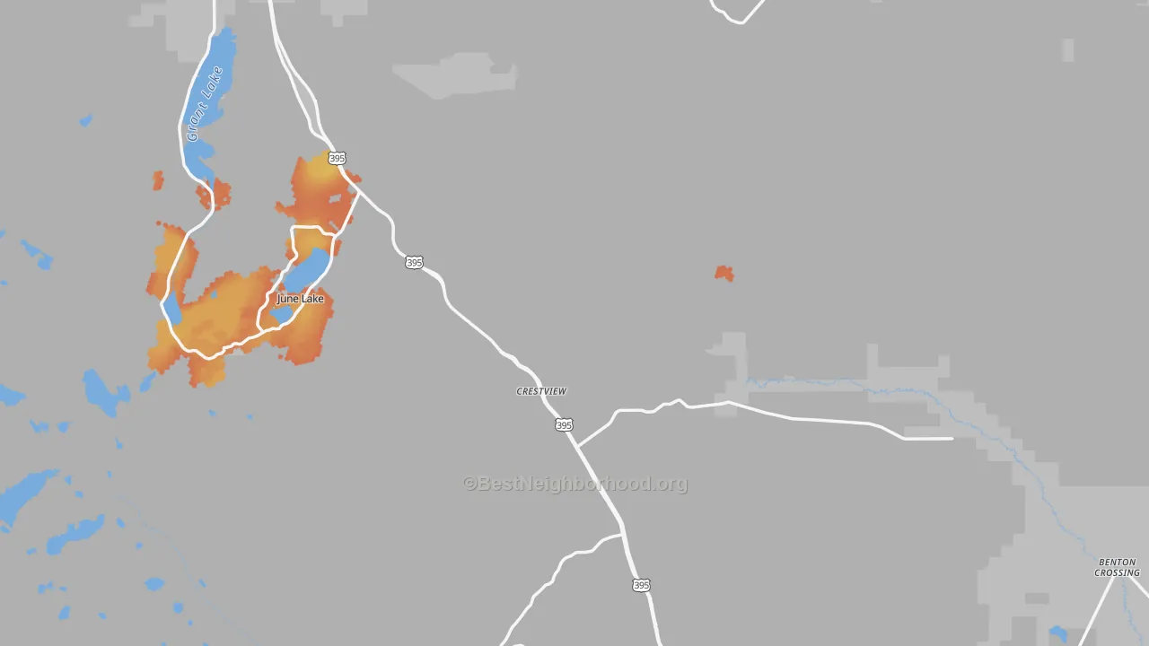 Bike Grade map of Mono County, CA