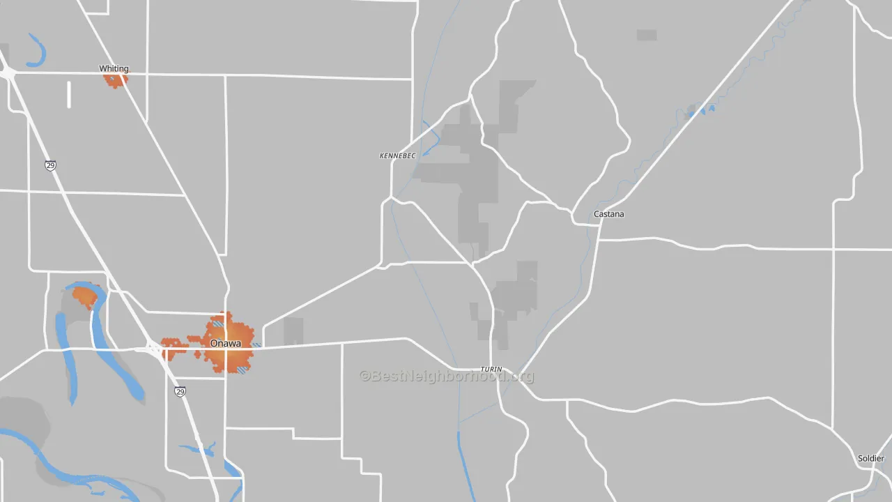 Bike Grade map of Monona County, IA