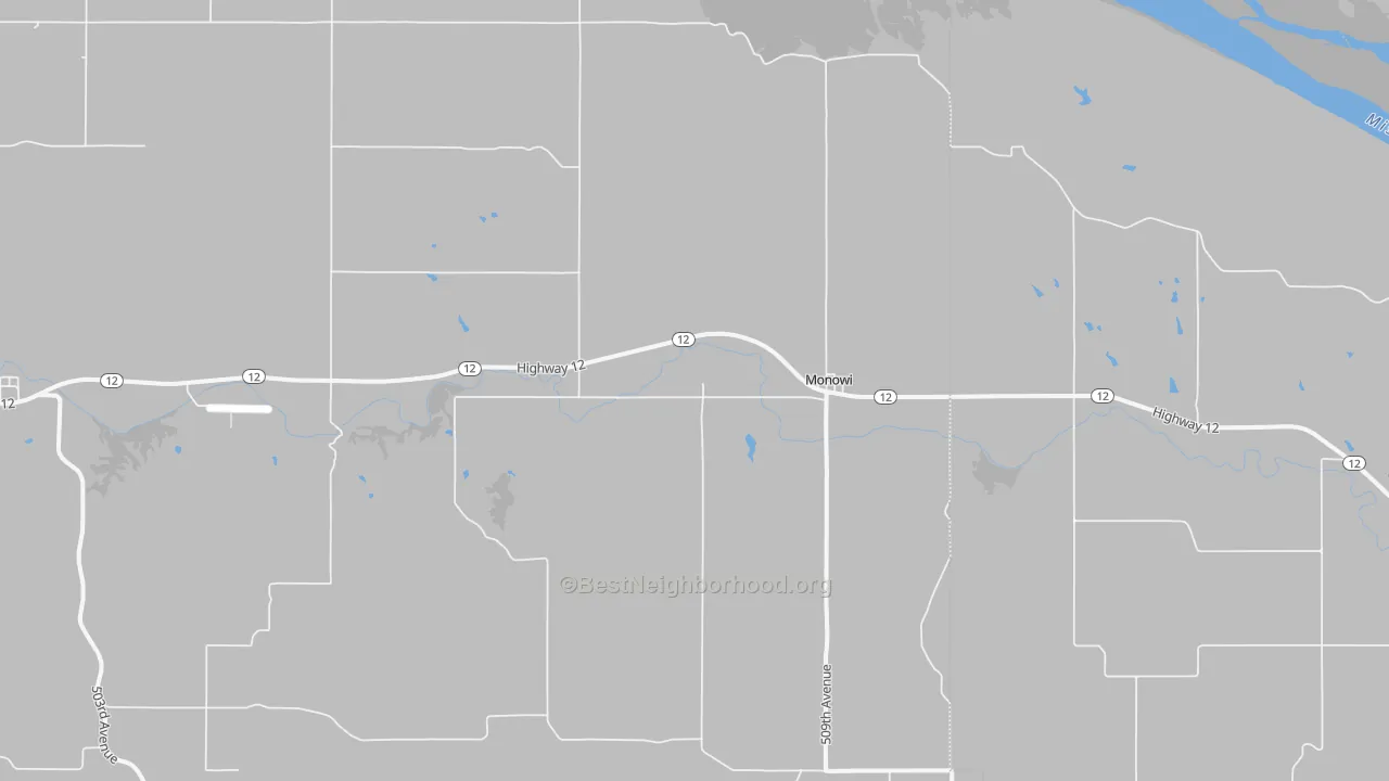 Bike Grade map of Monowi, NE