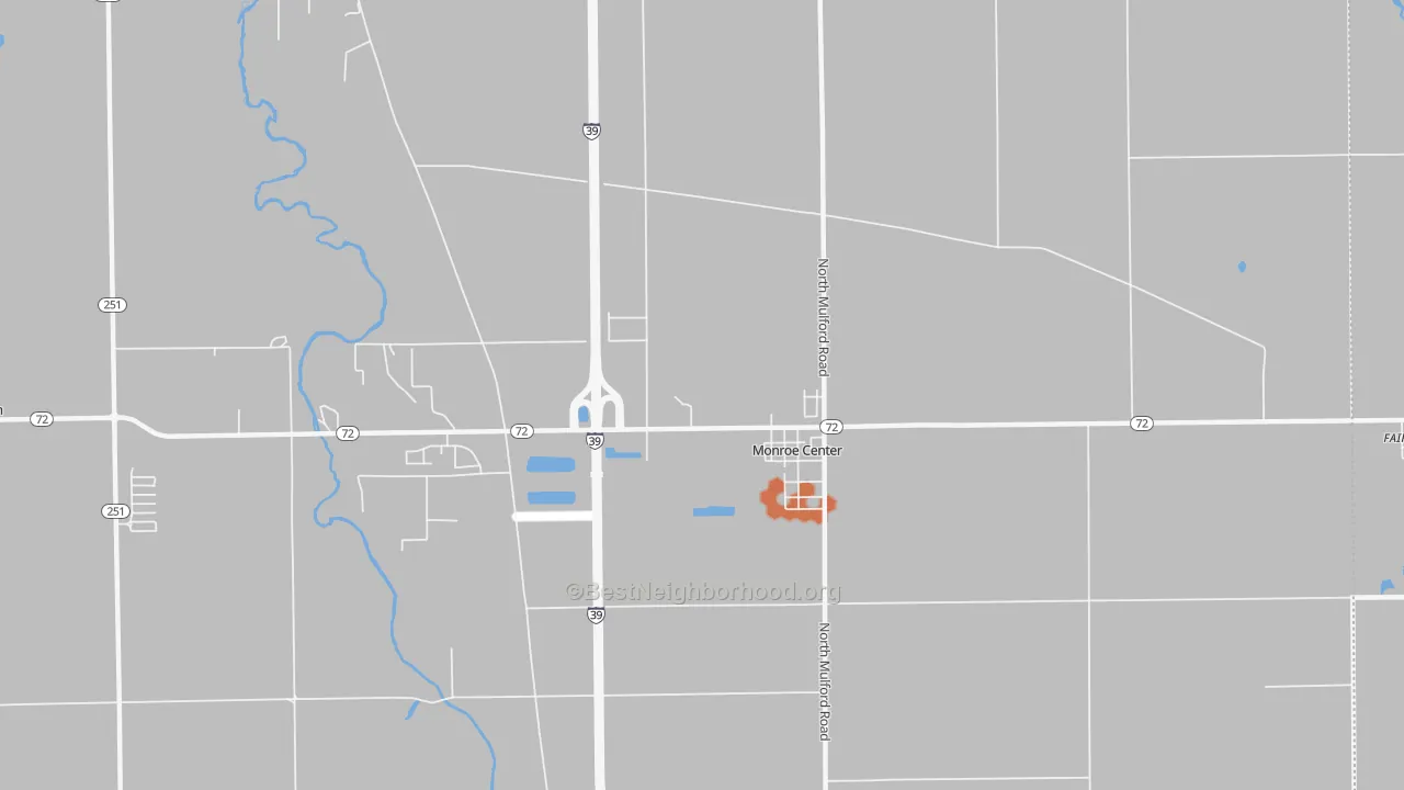Bike Grade map of Monroe Center, IL