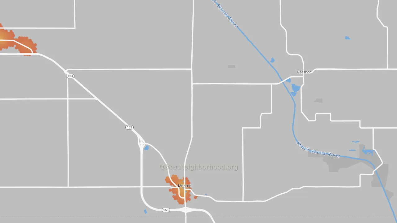 Bike Grade map of Monroe, IA