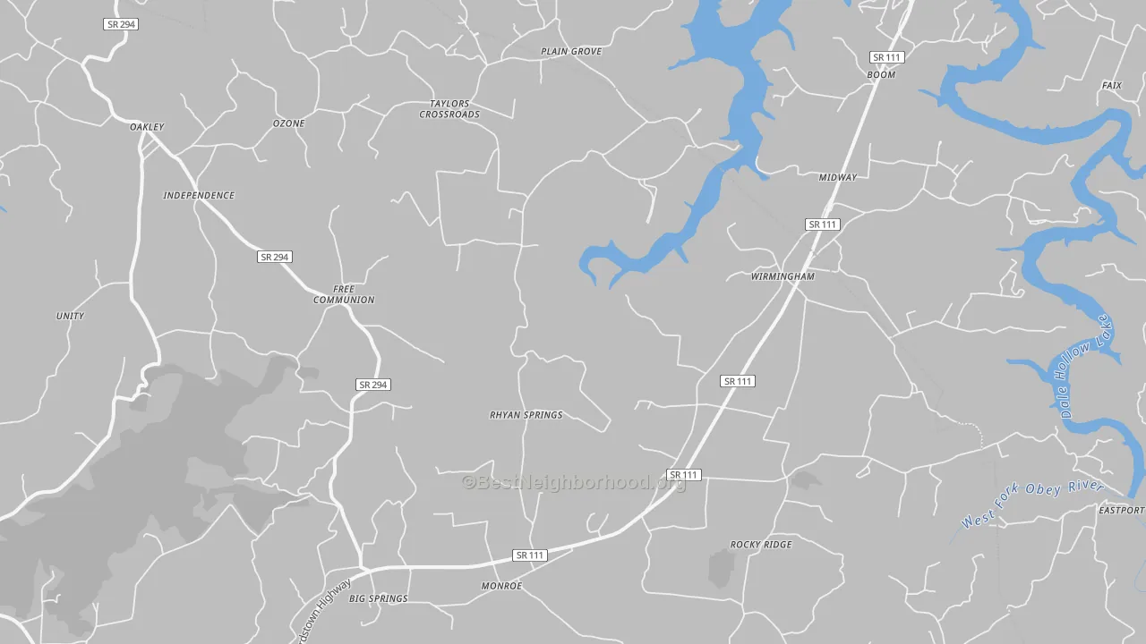 Bike Grade map of Monroe, TN