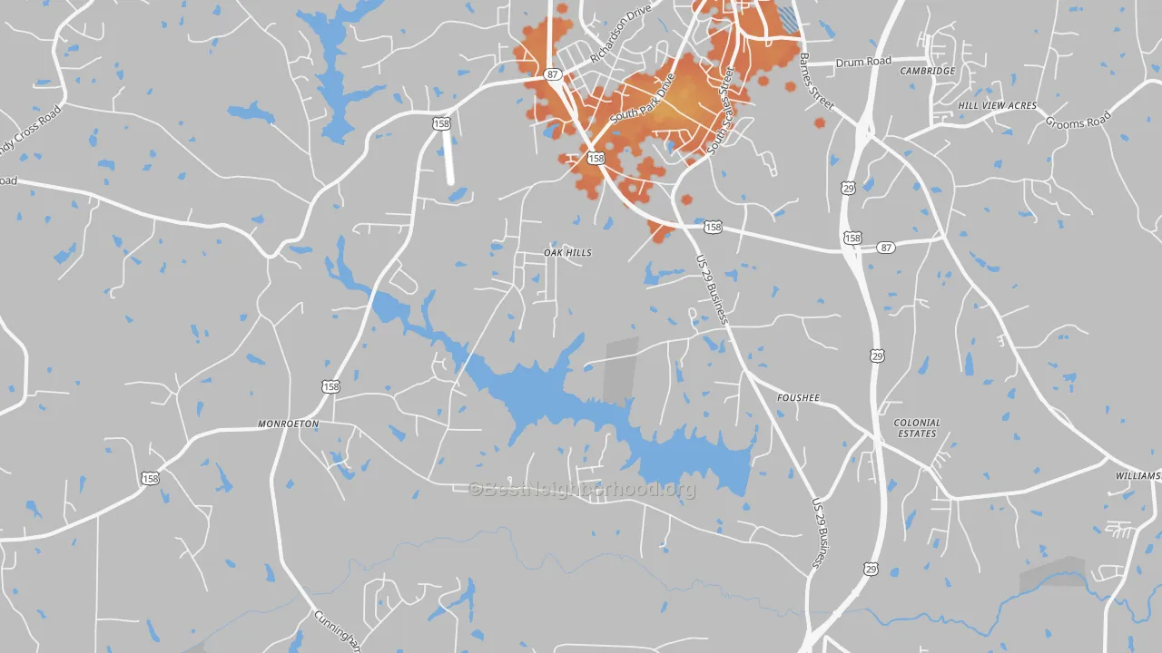 Bike Grade map of Monroeton, NC