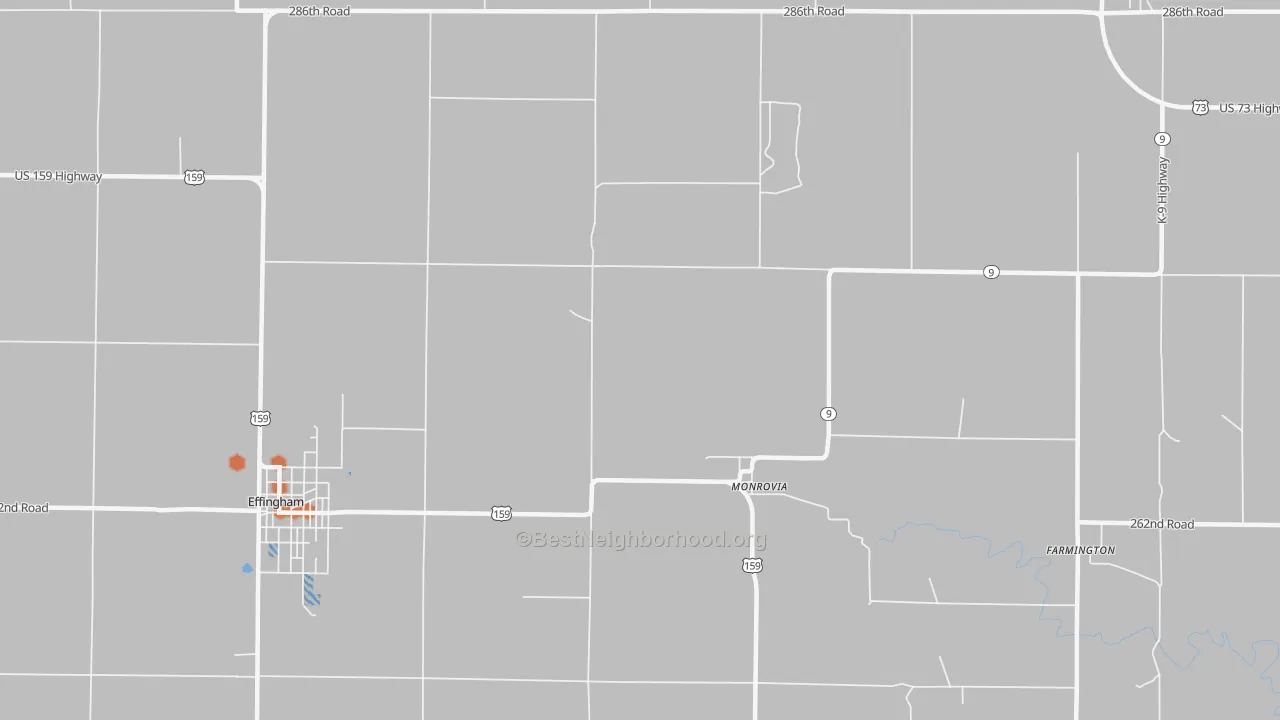 Bike Grade map of Monrovia, KS