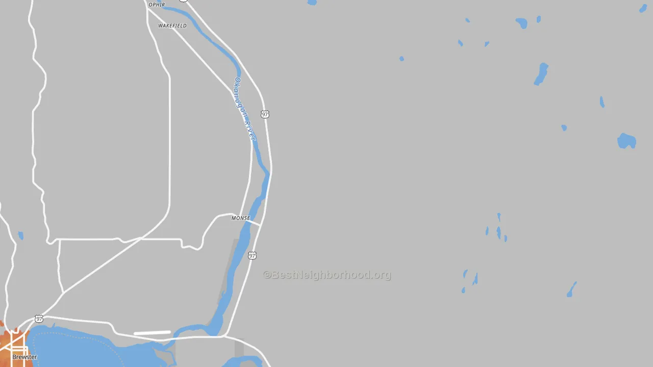 Bike Grade map of Monse, WA