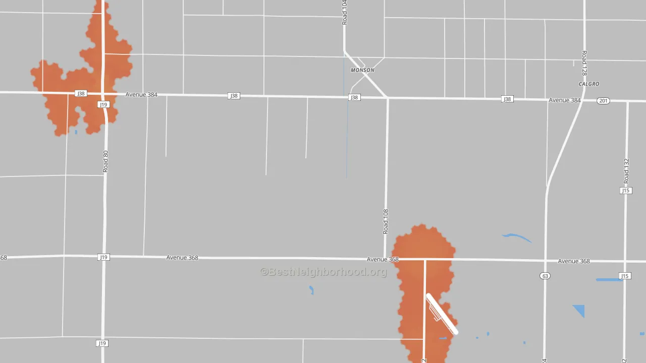 Bike Grade map of Monson, CA