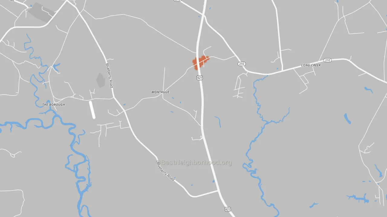 Bike Grade map of Montague, NC