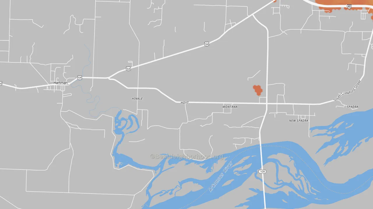 Bike Grade map of Montana, AR