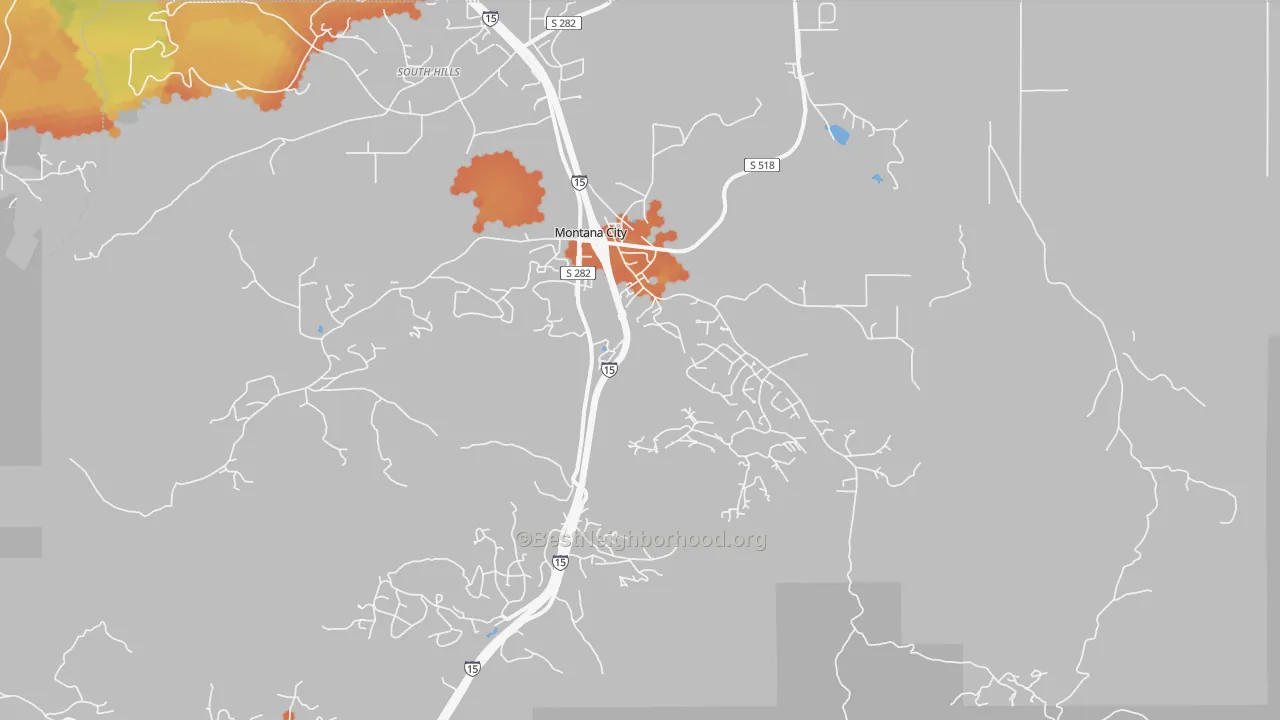 Bike Grade map of Montana City, MT