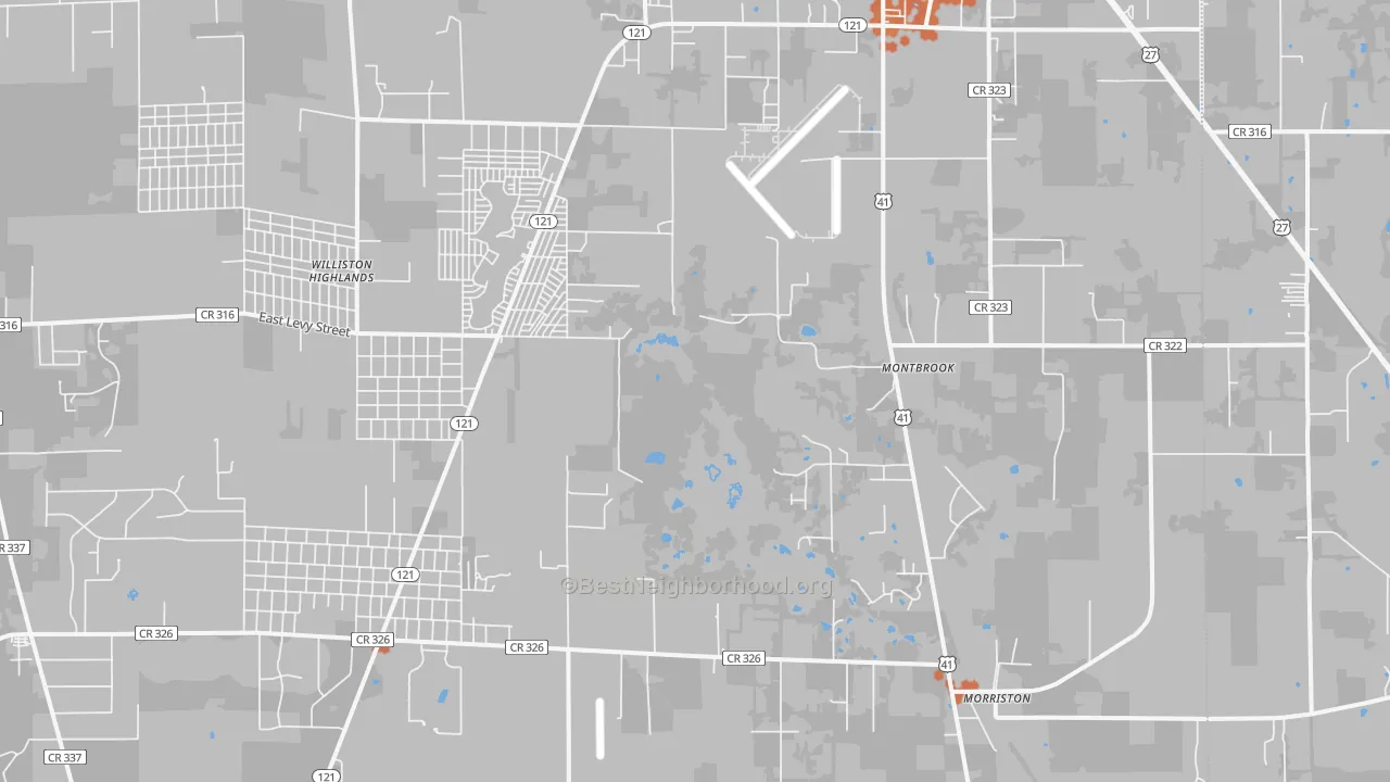Bike Grade map of Montbrook, FL