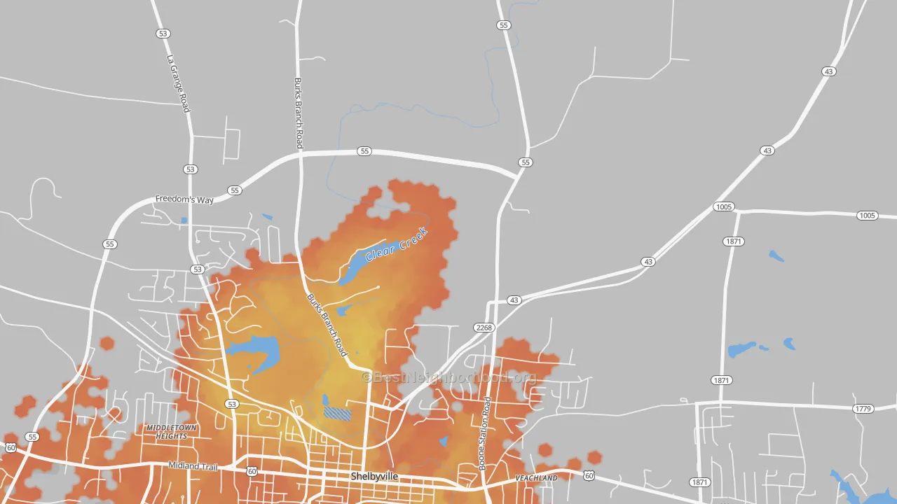 Bike Grade map of Montclair, KY