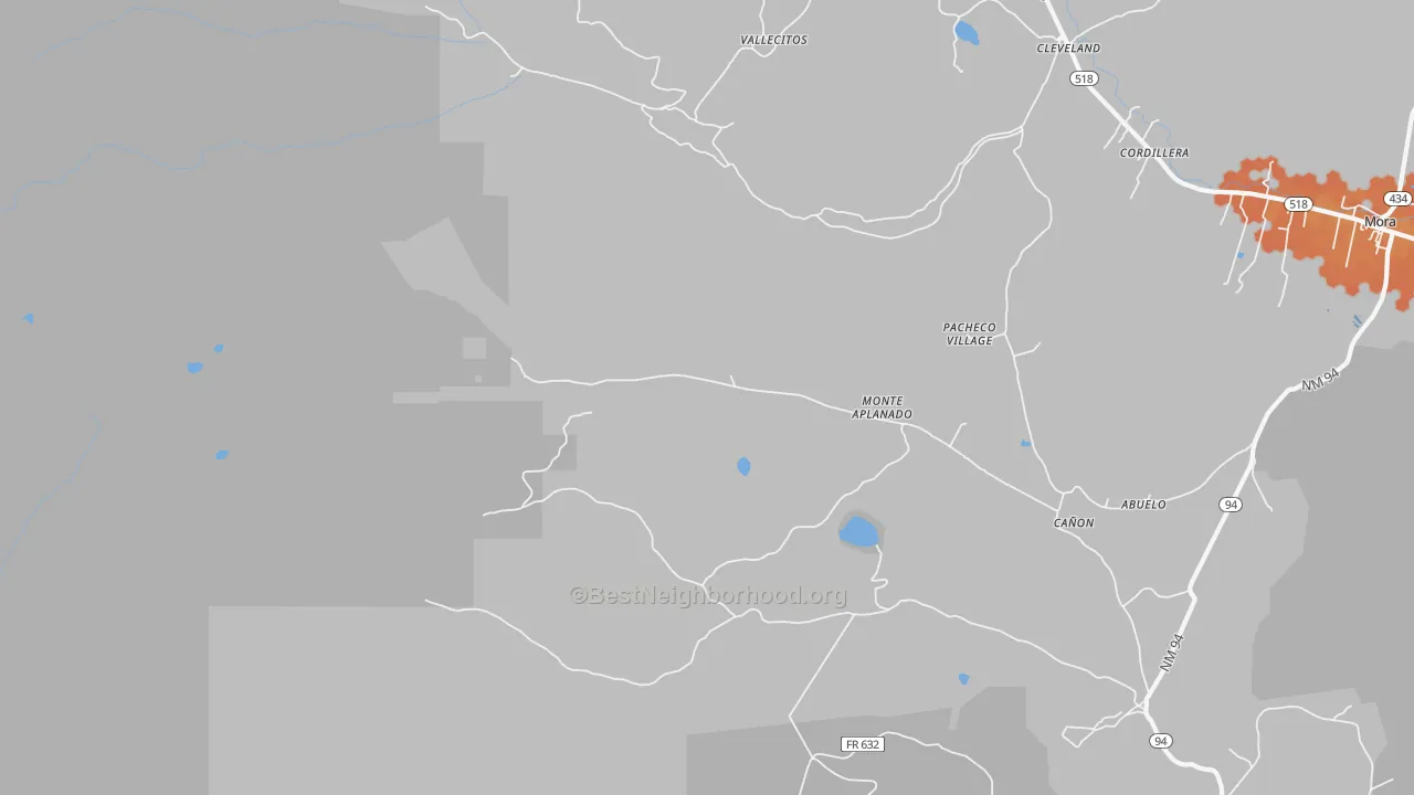 Bike Grade map of Monte Aplanado, NM
