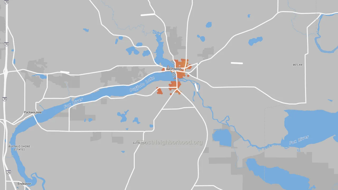 Bike Grade map of Montello, WI