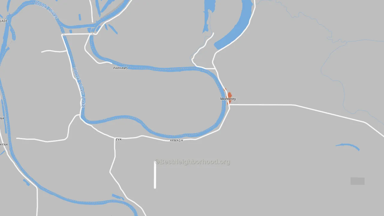 Bike Grade map of Monterey, LA