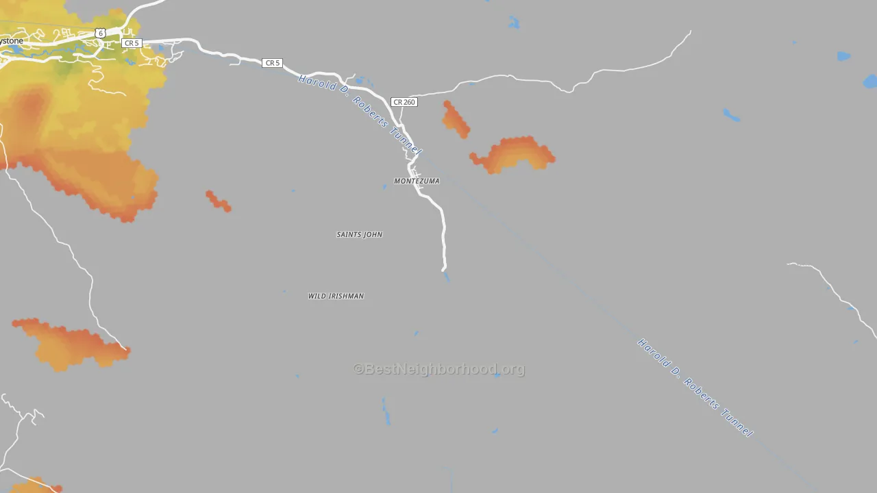 Bike Grade map of Montezuma, CO