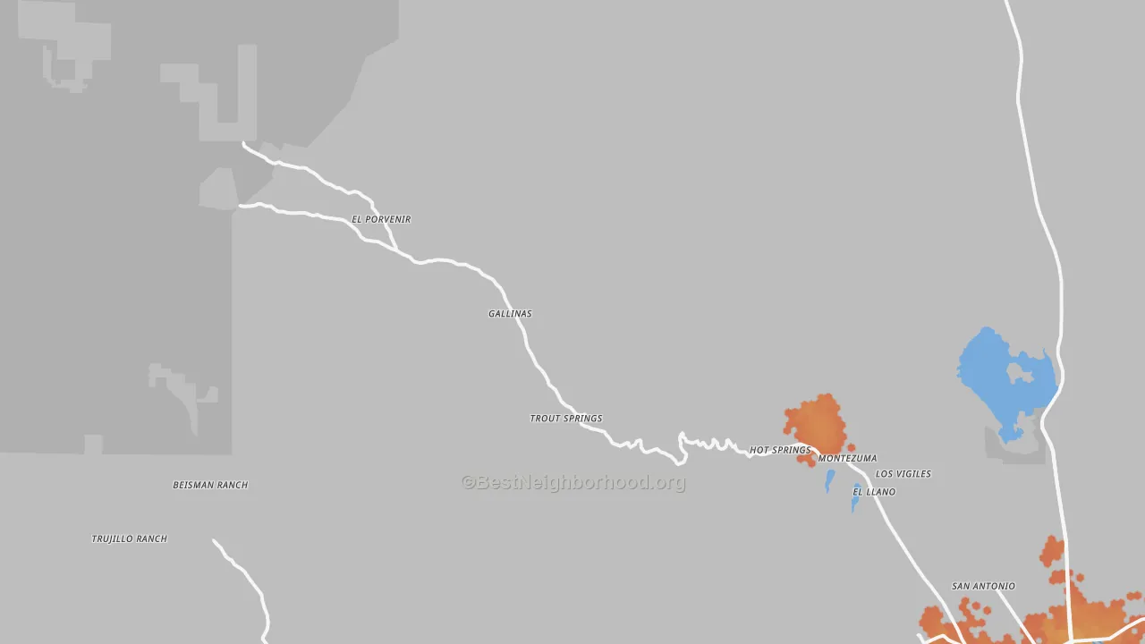 Bike Grade map of Montezuma, NM