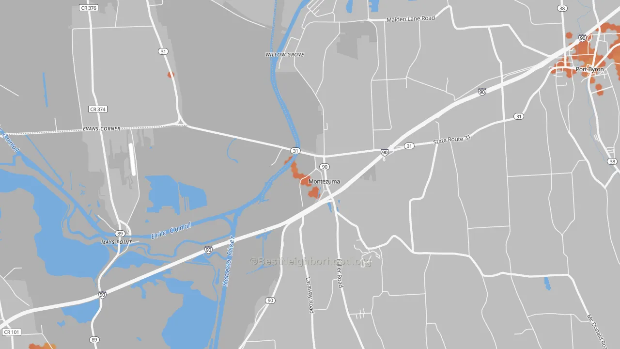 Bike Grade map of Montezuma, NY