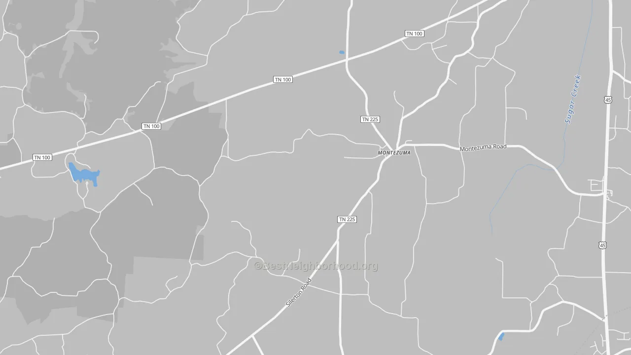 Bike Grade map of Montezuma, TN