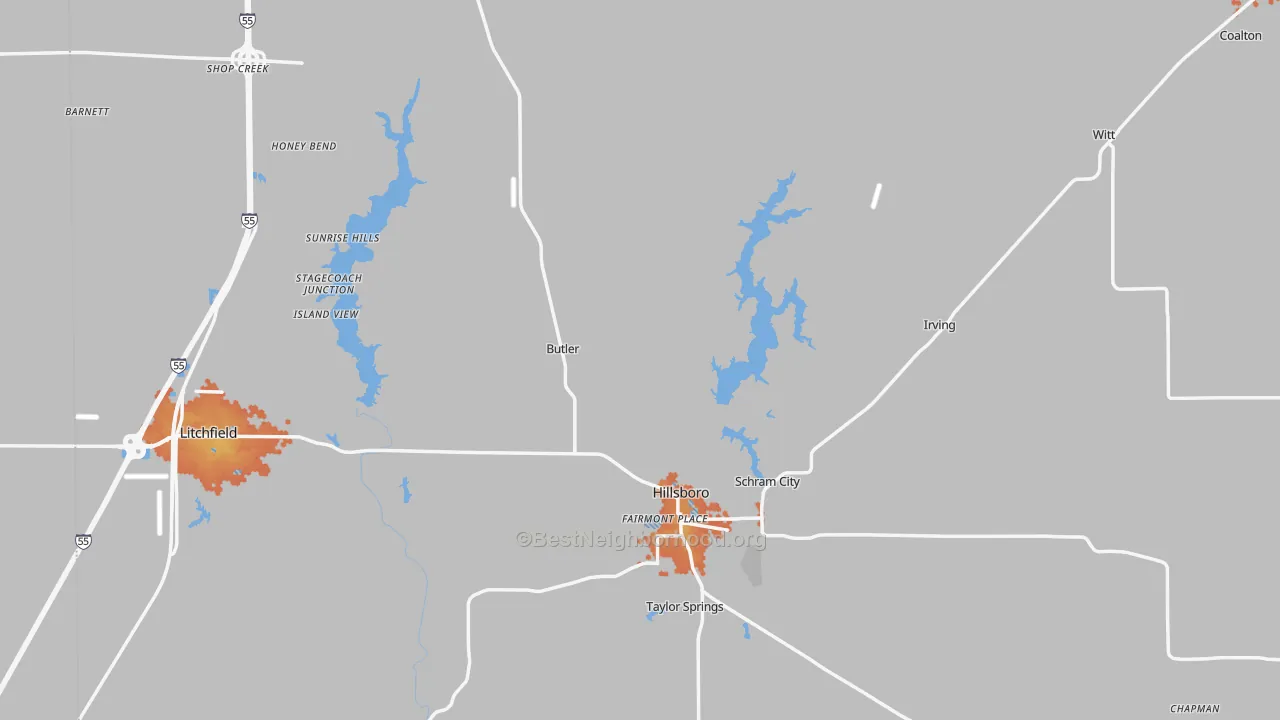 Bike Grade map of Montgomery County, IL