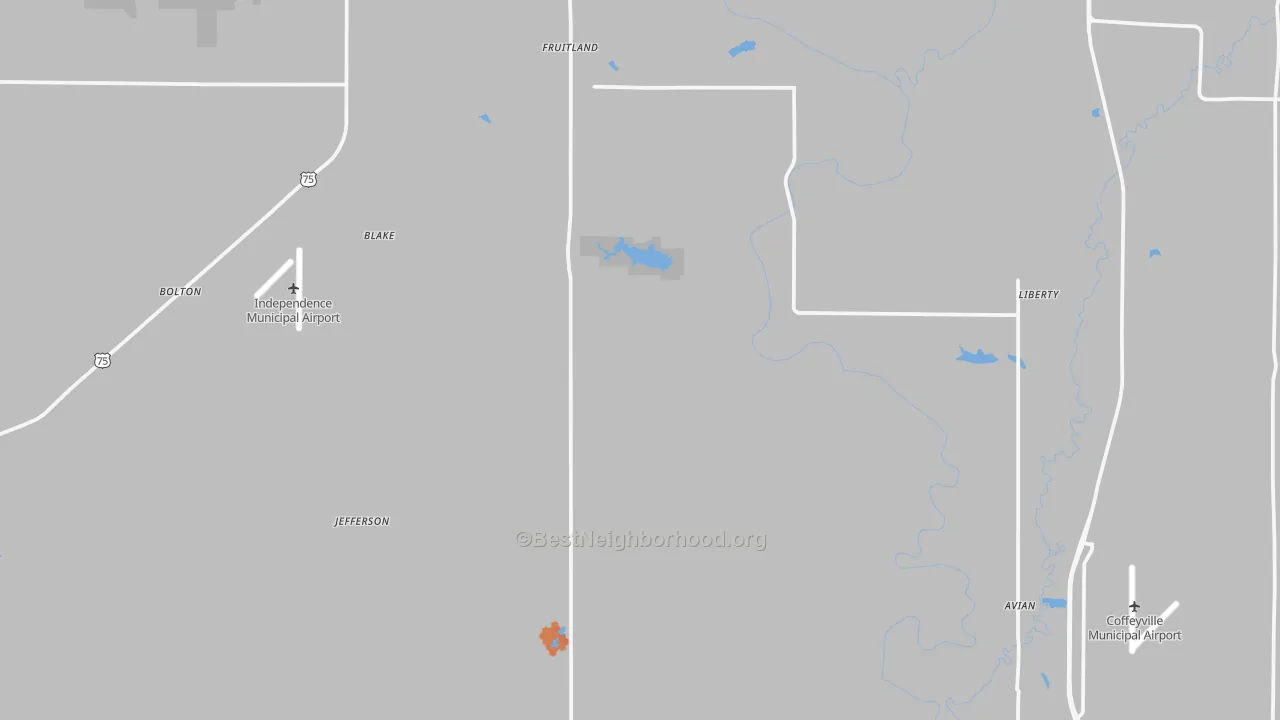 Bike Grade map of Montgomery County, KS