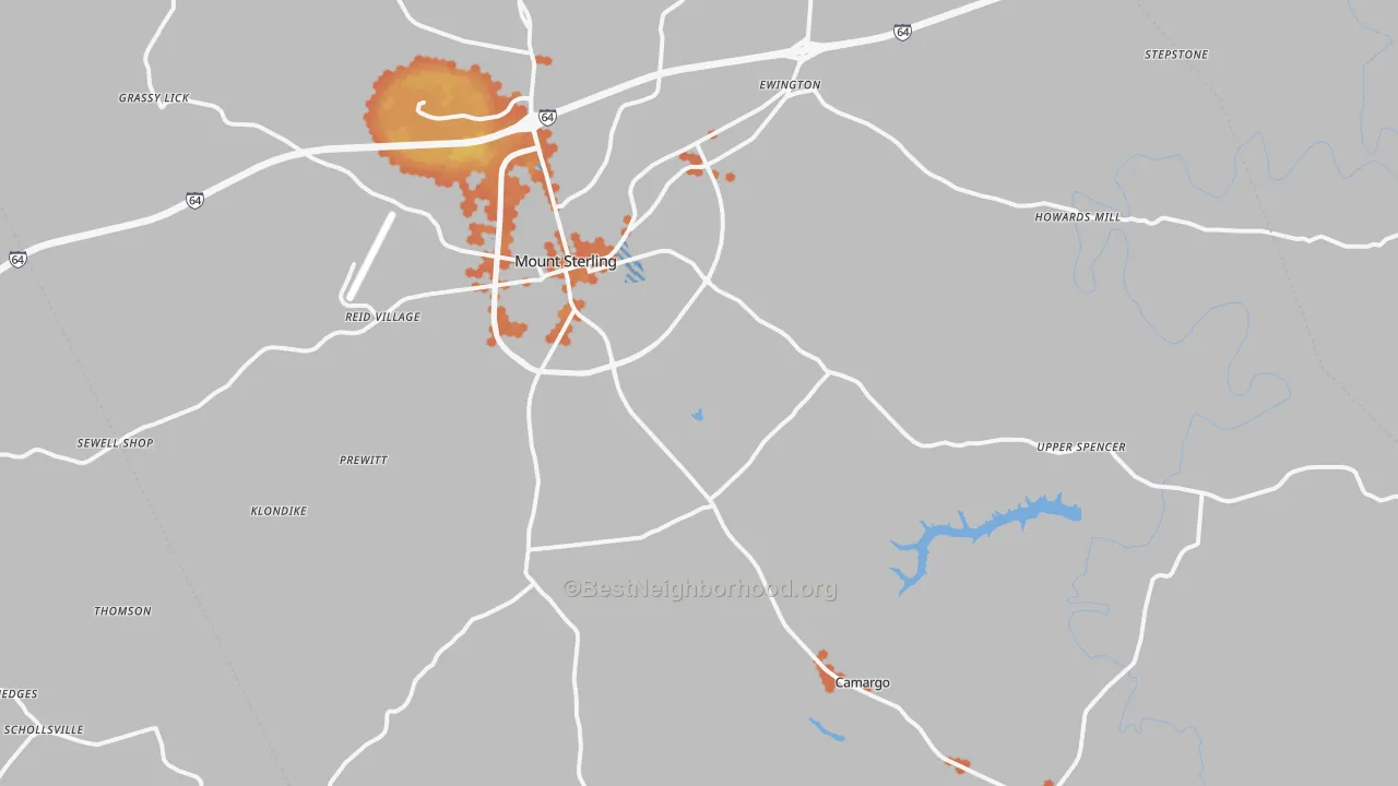 Bike Grade map of Montgomery County, KY