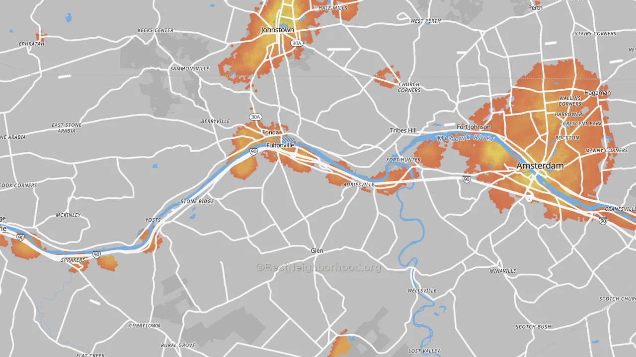 Bike Grade map of Montgomery County, NY