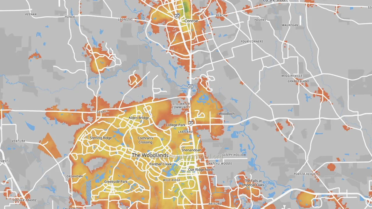Bike Grade map of Montgomery County, TX